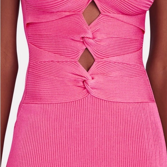 cult gaia Dresses & Skirts - Cult Gaia Zelda Knit Cut-Out Mini Dress runway bright Barbie pink bodycon y2k